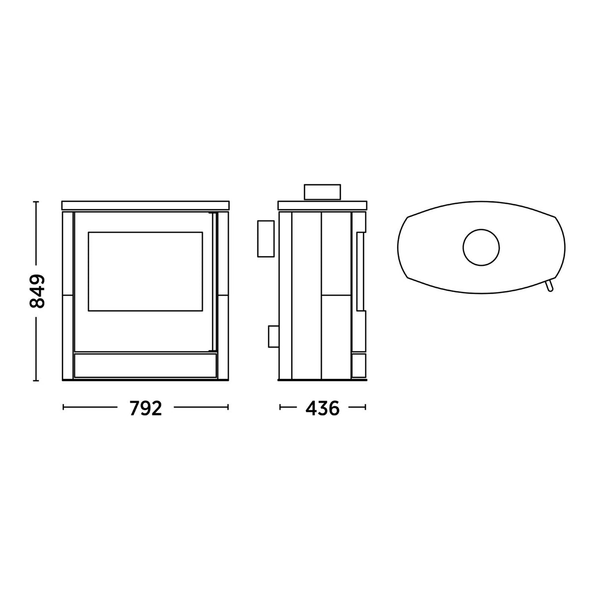 Poêle à bois Fireplace Adamis K6350 acier noir 7,5 kW