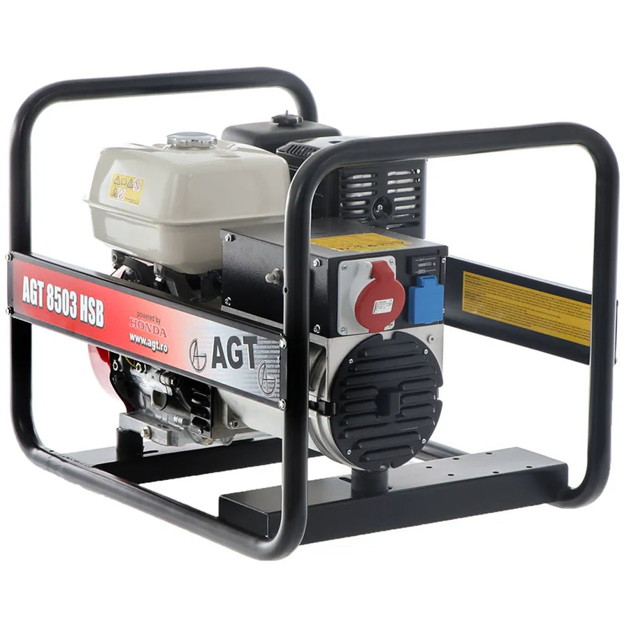 AGT 8503 HSB groupe électrogène essence triphasé 6400 W moteur Honda GX390