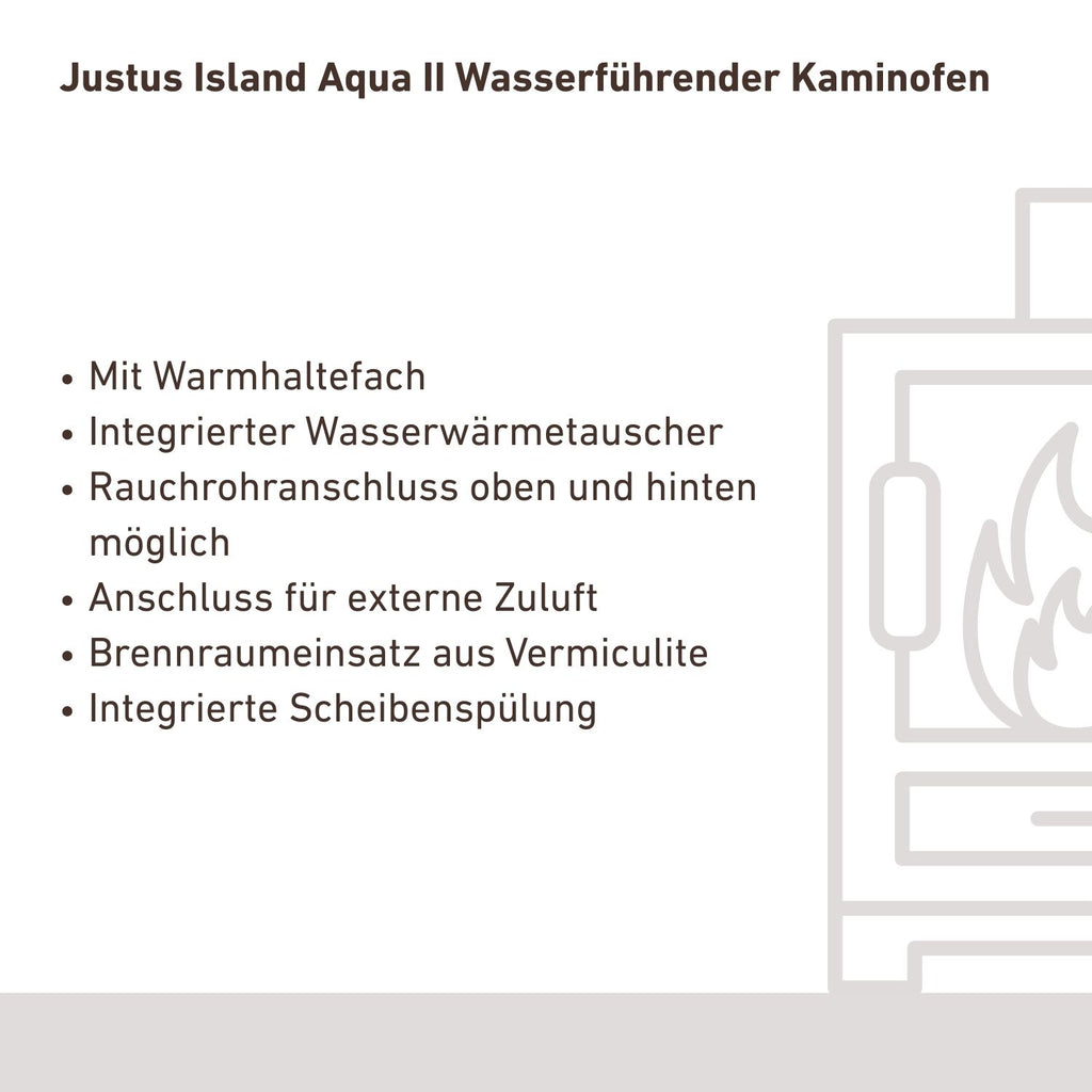 Fonctions du Justus Island Aqua II avec échangeur d’eau