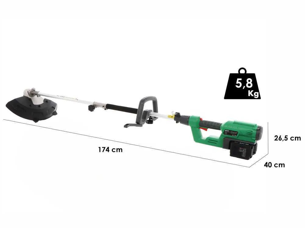 Ribimex PRBAT20-4EN1SB – Débroussailleuse multifonction à batterie 40 V – 4 Ah