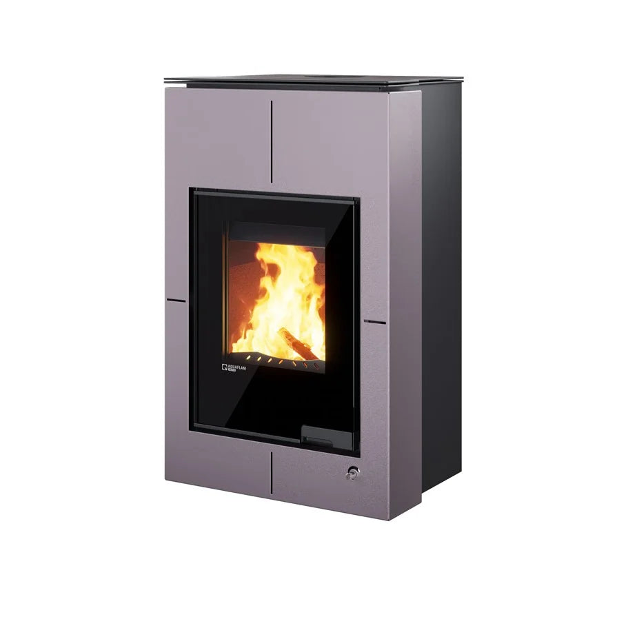 Poêle à bois hydraulique Aquaflam Vario Saporo Manuel Gris avec échangeur d’eau 11 kW - image 2