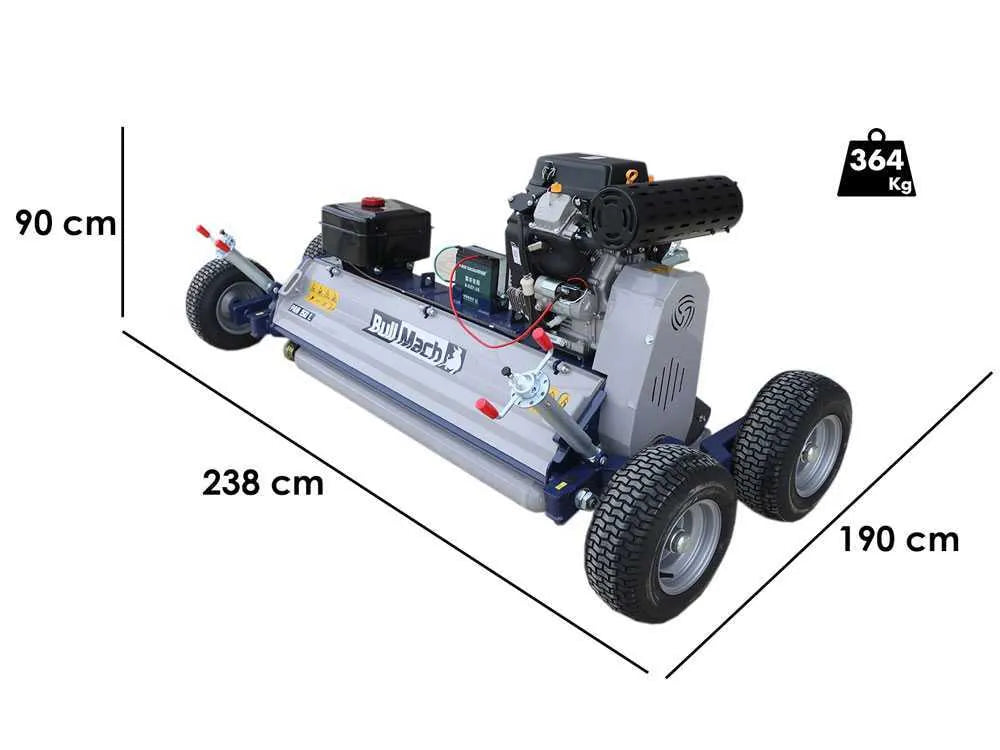 BullMach PAN 150 L - Tondeuse débroussailleuse tractée pour quad - Loncin LC2V80FD - vue 2