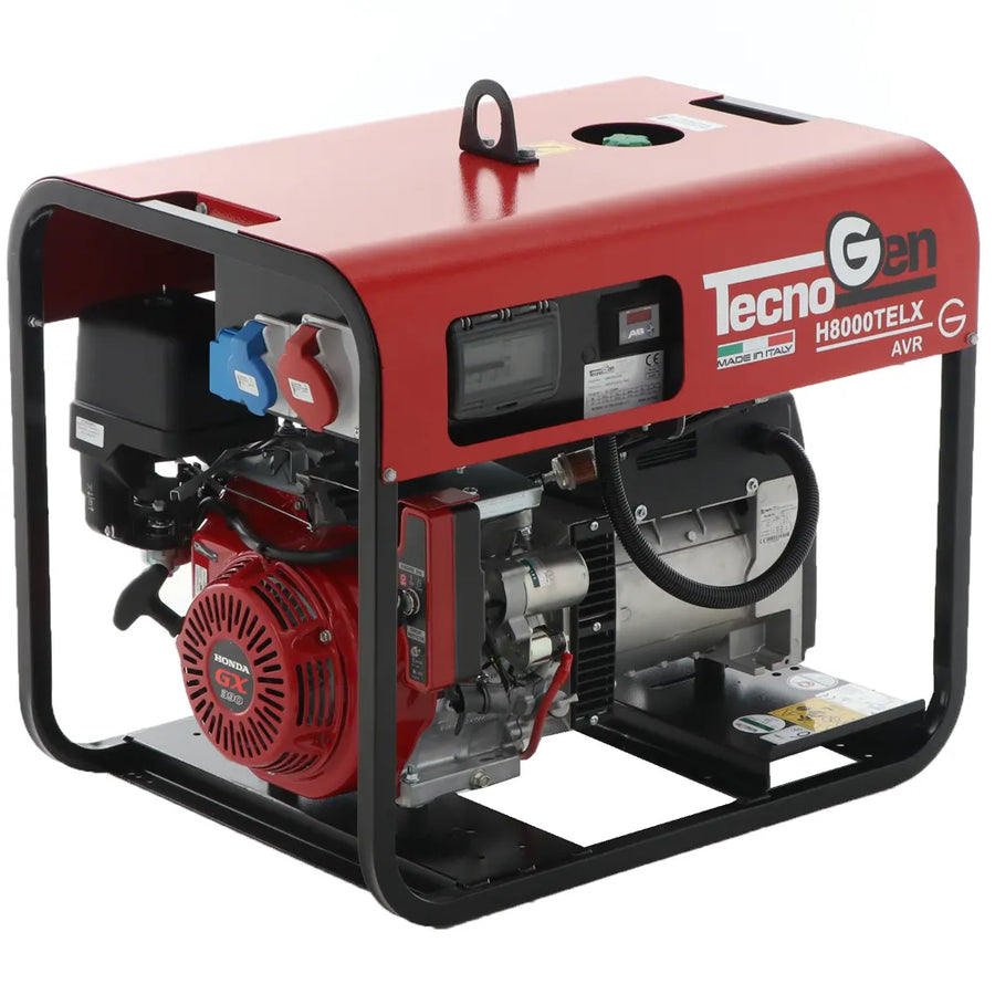 TecnoGen H8000TELX groupe électrogène essence triphasé 6 kW avec moteur Honda GX390