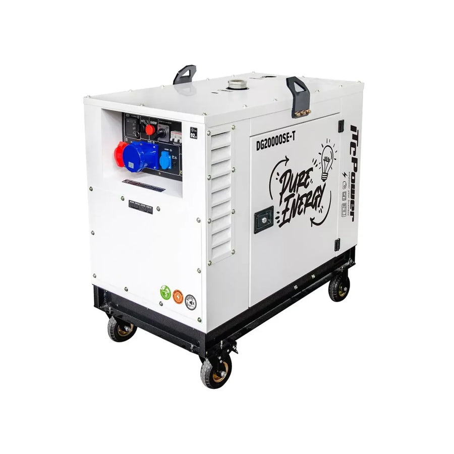 ITC Power DG20000SE-T groupe électrogène diesel insonorisé vue trois-quarts